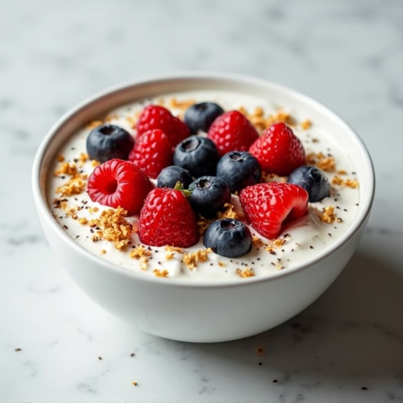 Silky Greek Yogurt Bowl with Hemp Seeds and Mixed Berries