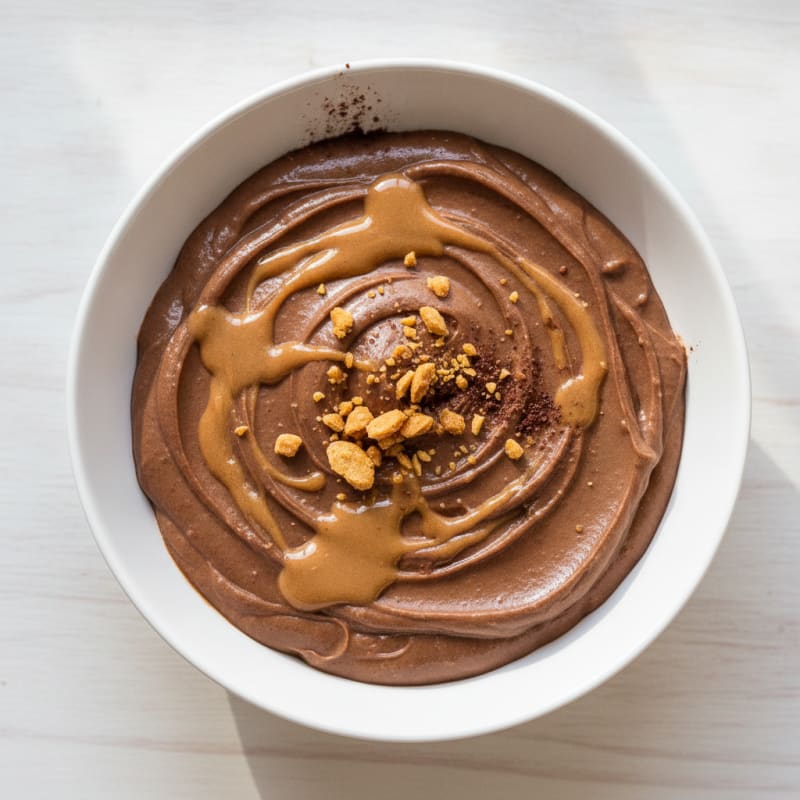Silky Chocolate Protein Pudding with Almond Butter
