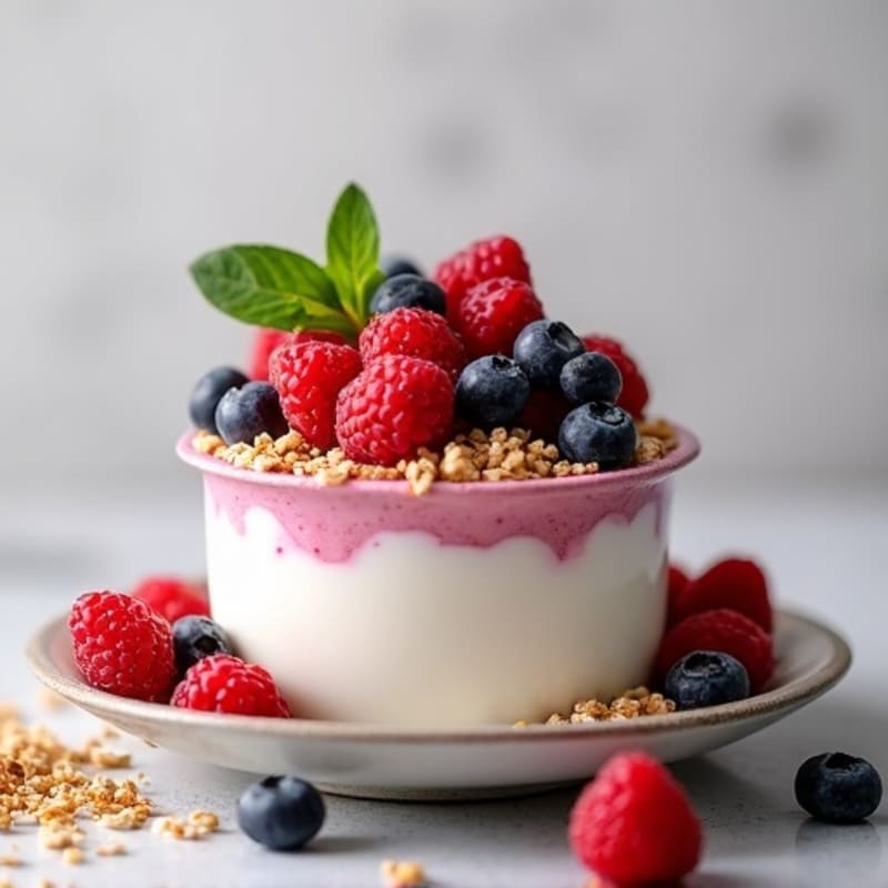 Greek Yogurt Protein Parfait with Mixed Berries