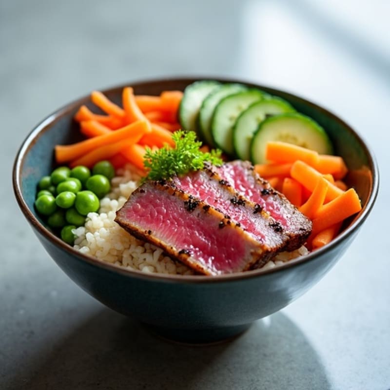 Fresh Ahi Tuna Sushi Bowl with Crispy Vegetables
