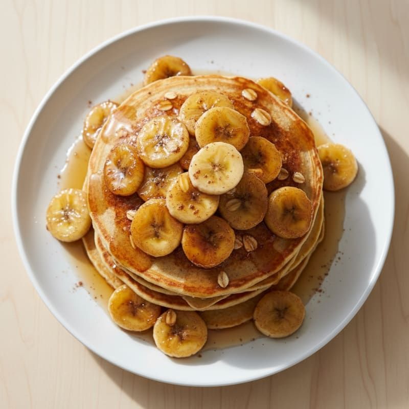 Golden Caramelized Banana Pancakes