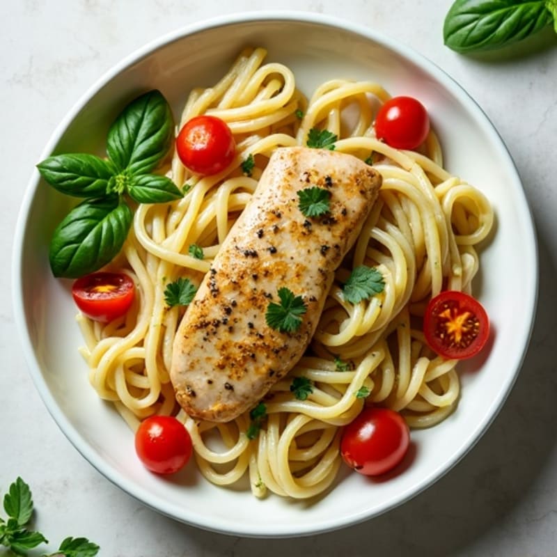 Creamy Pesto Chicken Pasta with Fresh Herbs