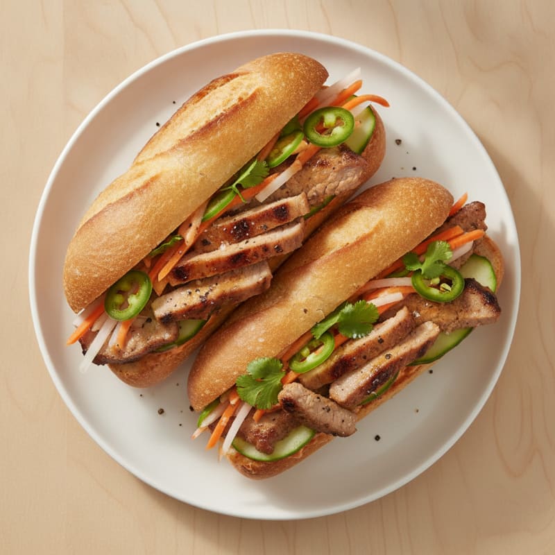 Lemongrass Pork Banh Mi Sandwich