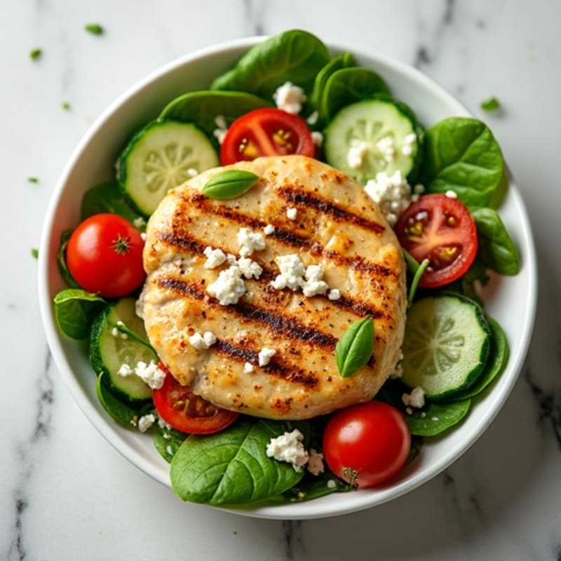 Grilled Chicken and Spinach Salad with Lemon Vinaigrette