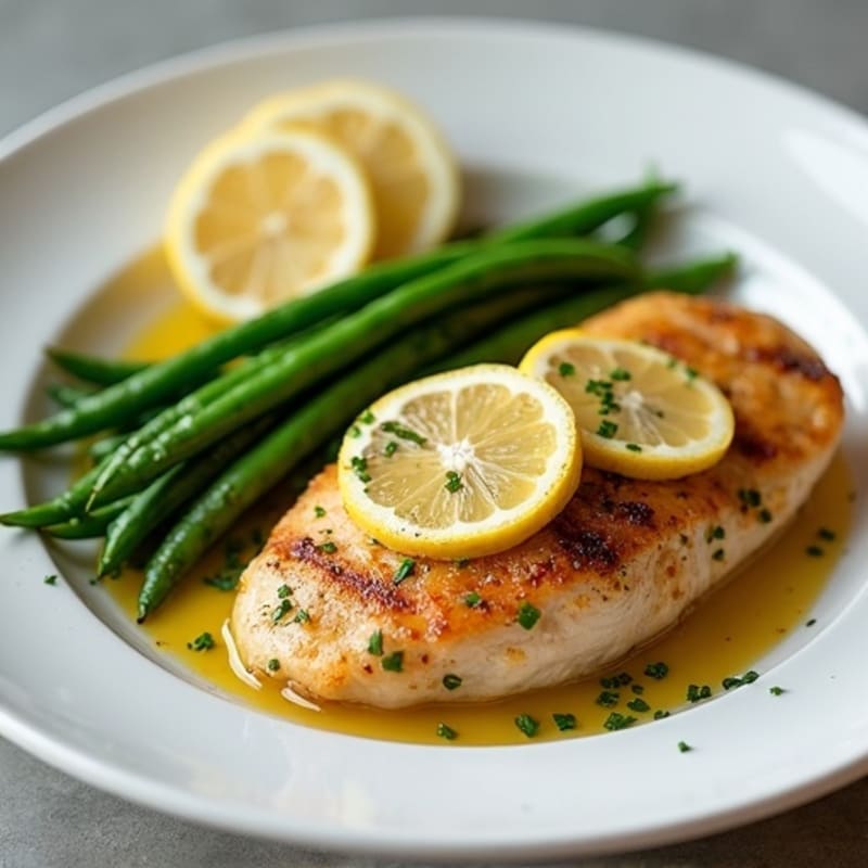 Pan-Seared Lemon Garlic Chicken with Sautéed Green Beans