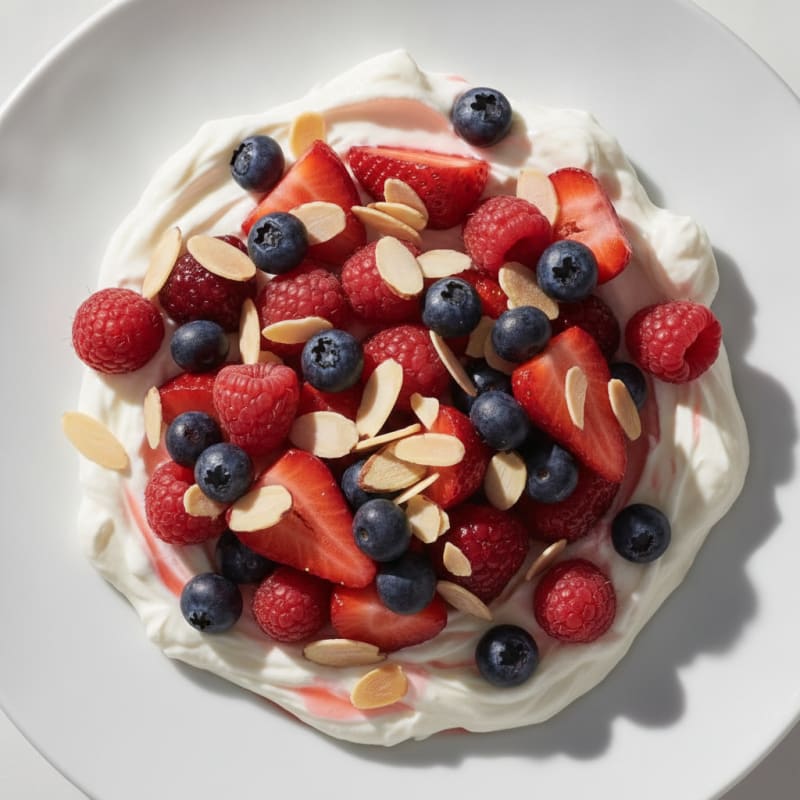 Greek Yogurt Protein Parfait with Berries and Almonds