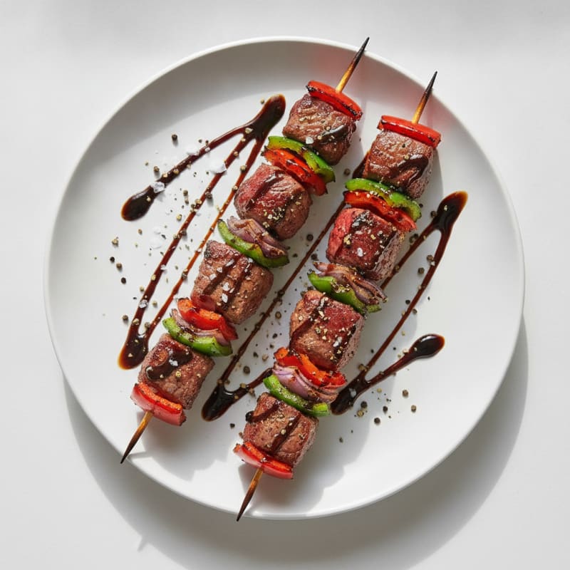 Grilled Venison Kebabs with Bell Peppers