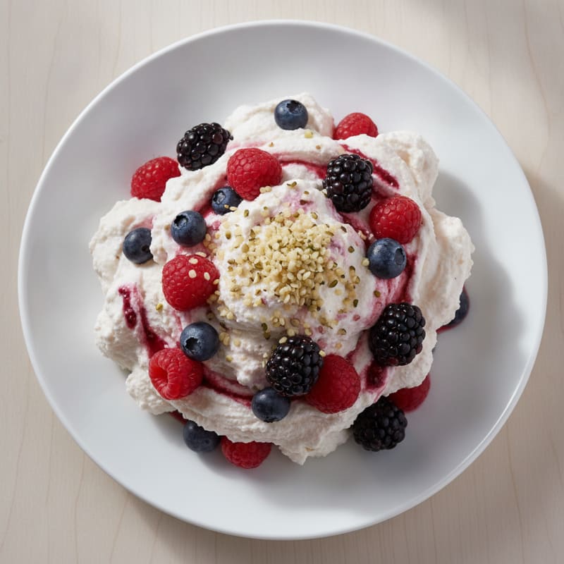 Greek Yogurt Protein Mousse with Mixed Berries