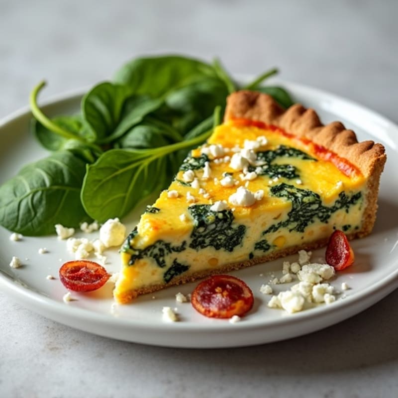 Protein-Packed Spinach and Feta Crustless Quiche
