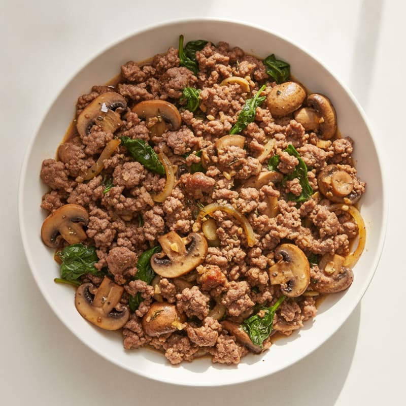 Savory Ground Beef and Mushroom Skillet
