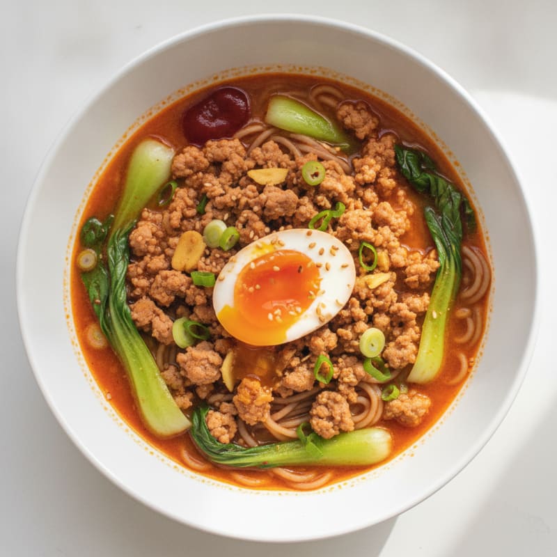 Sriracha Pork Ramen with Jammy Egg