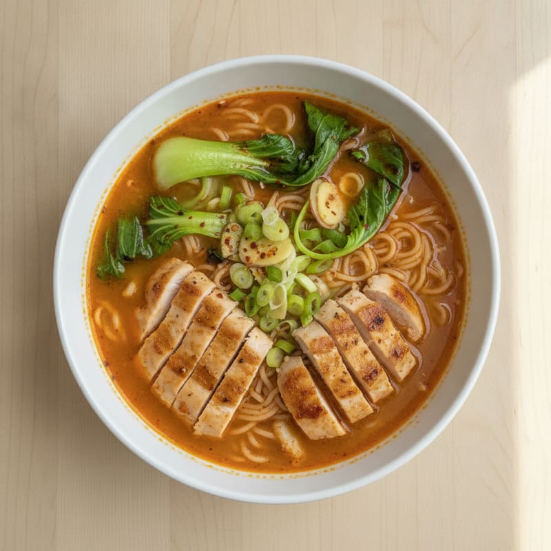 Sriracha Chicken Ramen Soup