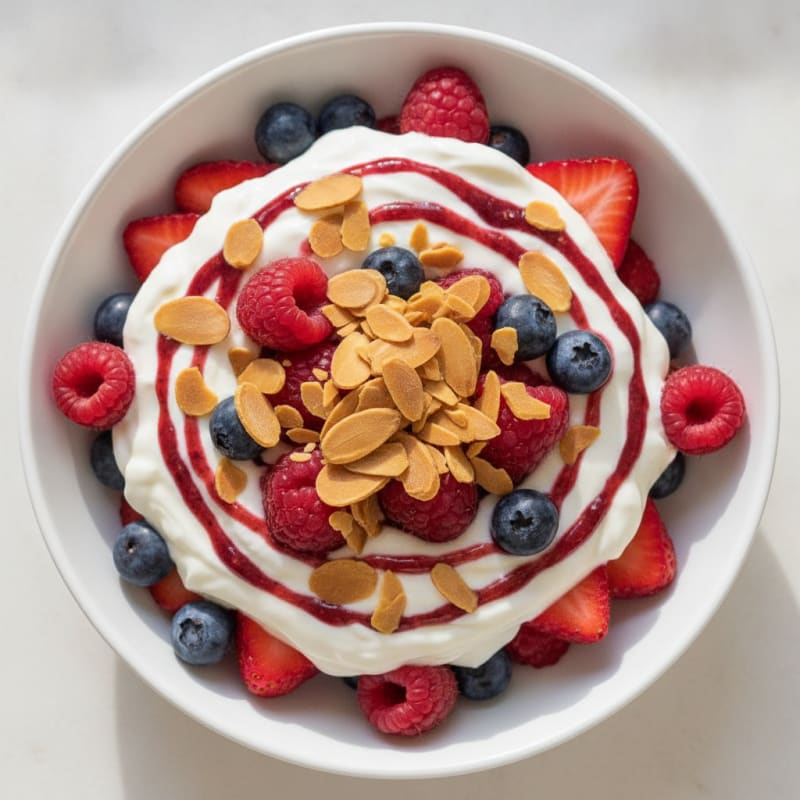 Vanilla Protein Yogurt Parfait with Berries