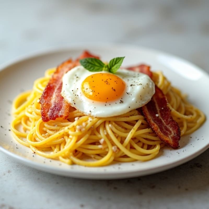 Creamy Turkey Bacon Spaghetti Squash Carbonara