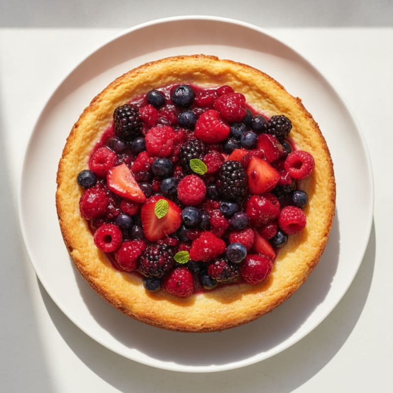Greek Yogurt Protein Cheesecake with Mixed Berries