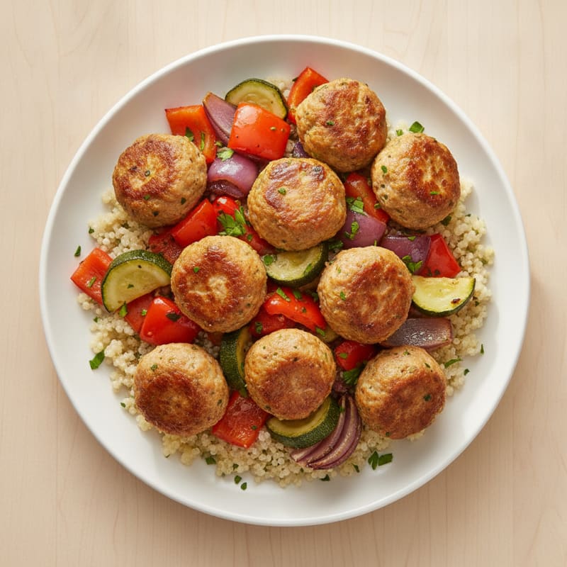 Turkey Meatballs with Roasted Vegetables
