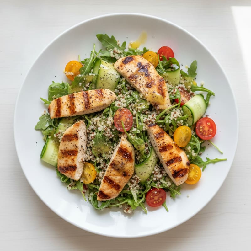 Grilled Chicken and Quinoa Salad with Lemon Vinaigrette