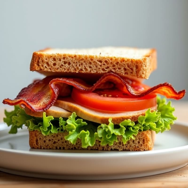 Crispy Turkey Bacon, Fresh Lettuce, and Juicy Tomato Whole Grain Sandwich