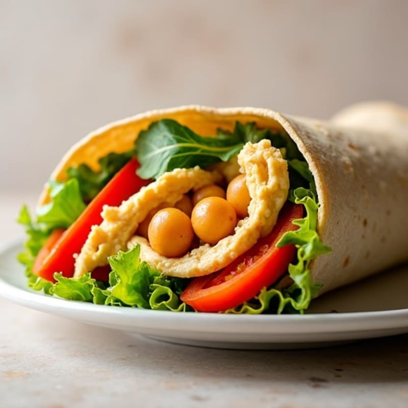 Fresh Veggie and Creamy Hummus Wrap