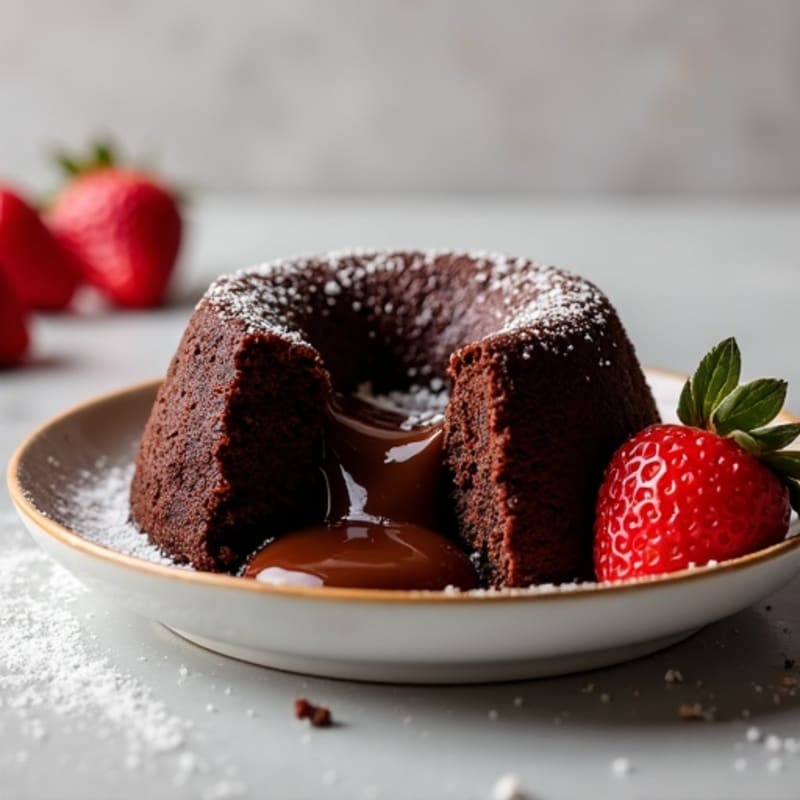 Protein-Rich Dark Chocolate Lava Cake
