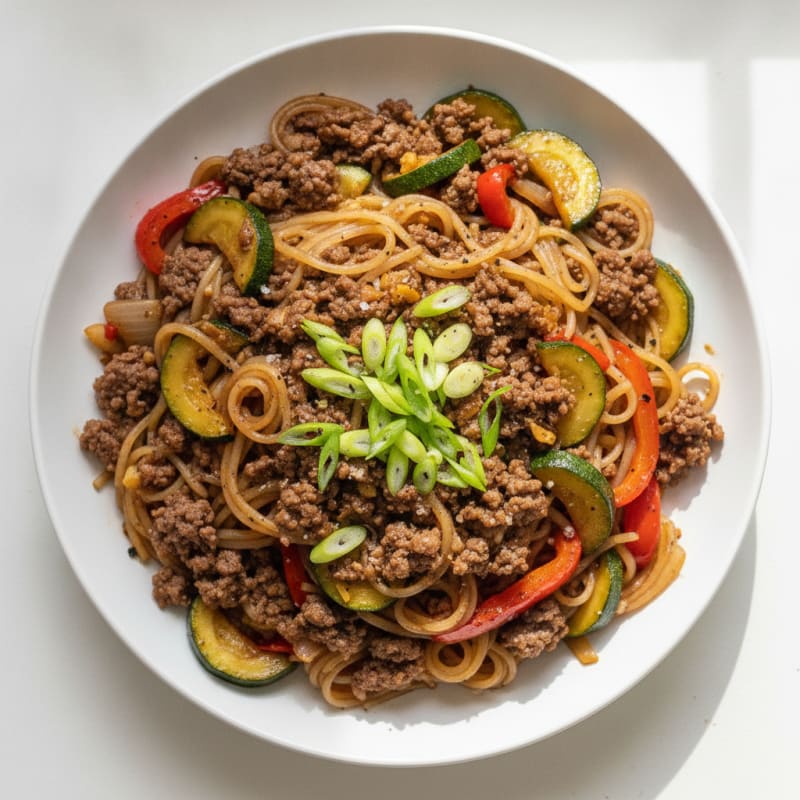 Savory Ground Beef and Noodle Skillet