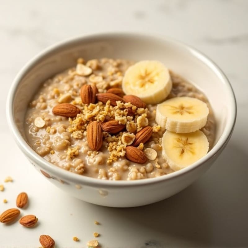Energizing Banana Almond Oatmeal Bowl