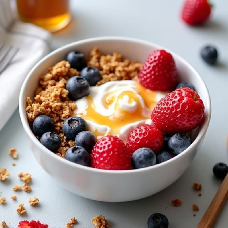 Crunchy Greek Yogurt Power Bowl with Honey-Drizzled Berries