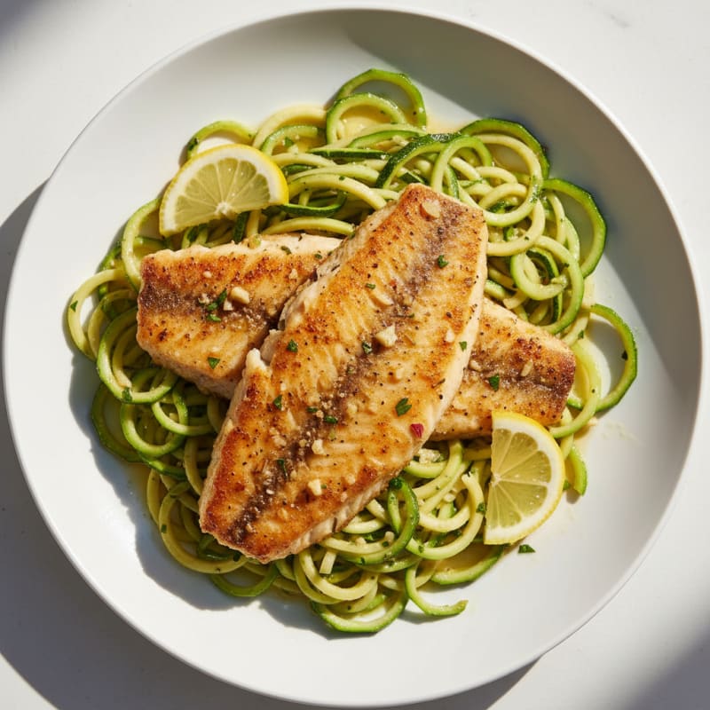 Seared Tilapia with Zucchini Noodles