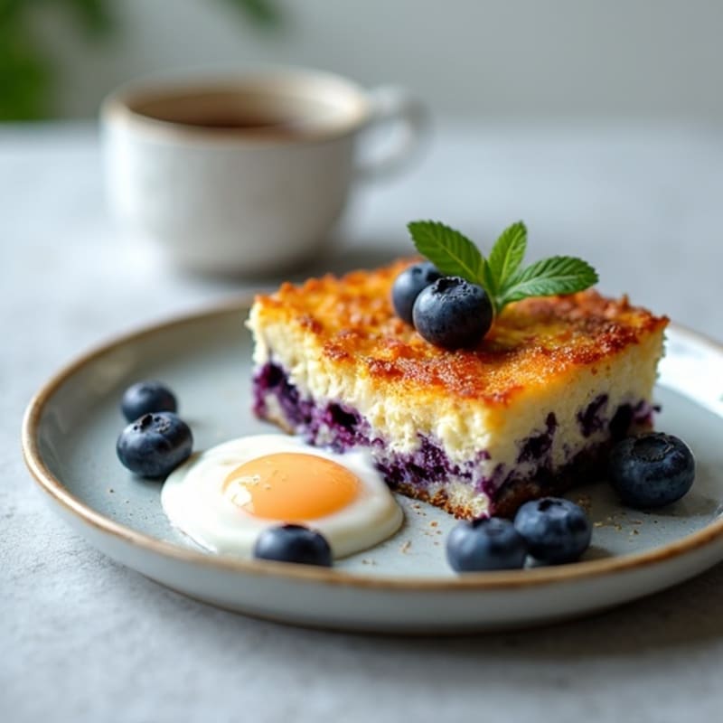 High-Protein Blueberry Cottage Cheese Bake
