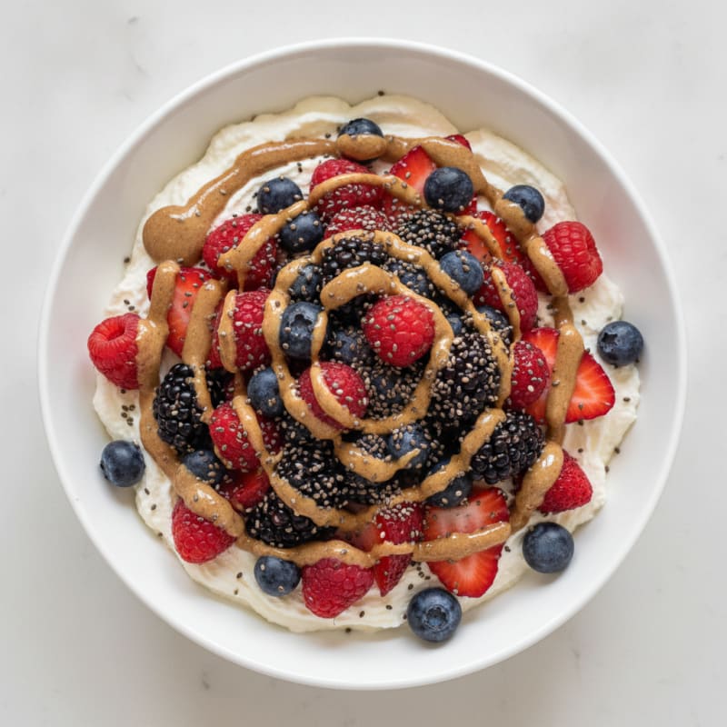 Silky Greek Yogurt Protein Pudding with Mixed Berries