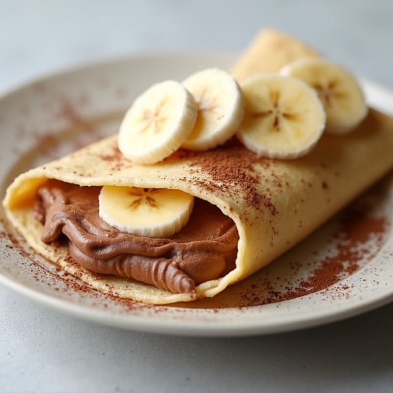 Protein Banana Crepes with Creamy Chocolate Hazelnut Filling