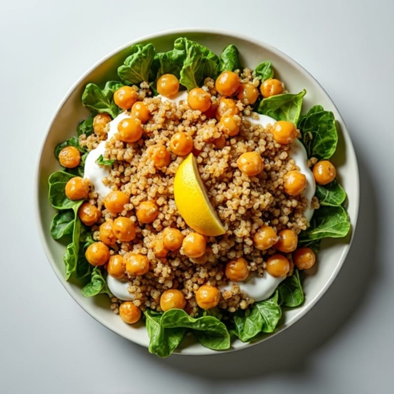 Crispy Chickpea and Quinoa Salad with Lemon-Tahini Dressing
