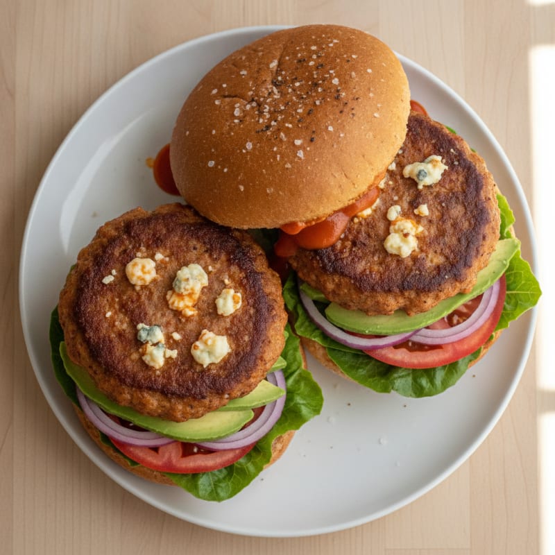 Buffalo Blue Cheese Burgers