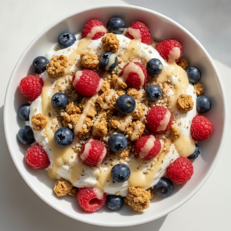 High-Protein Berry and Hemp Yogurt Parfait