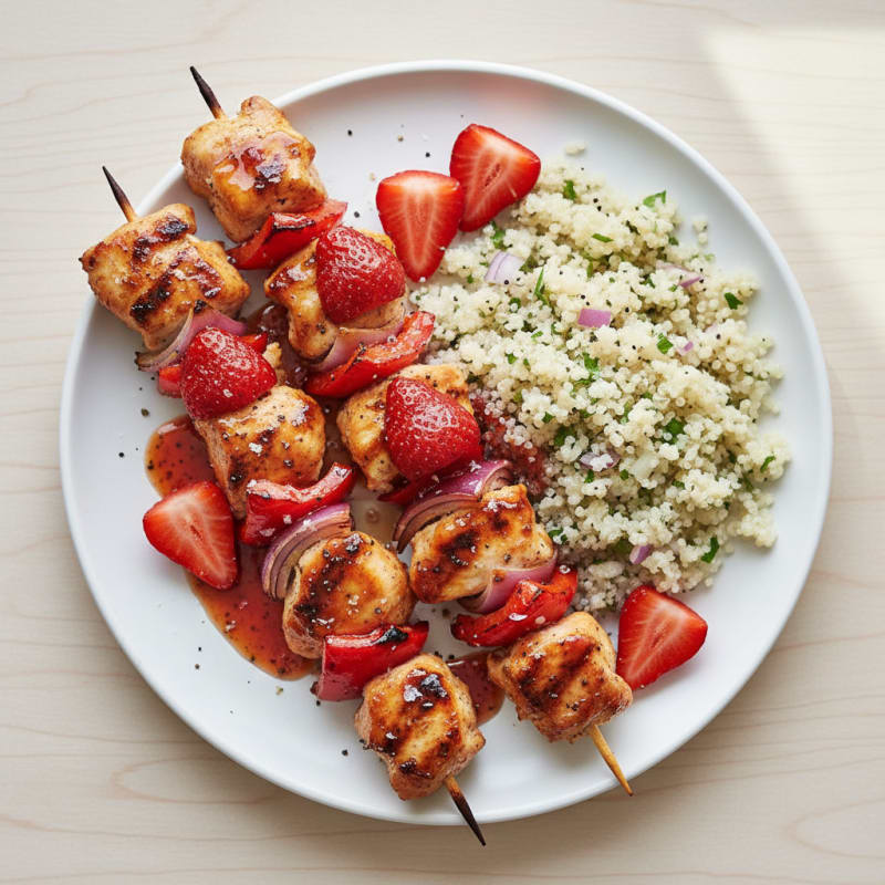 Zesty Strawberry Glazed Chicken Skewers