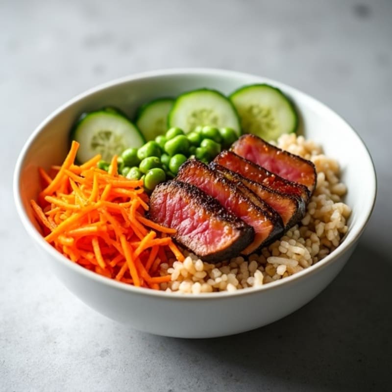 Seared Tuna Rice Bowl with Fresh Vegetables