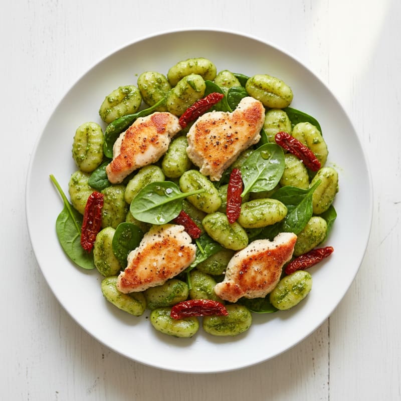 Creamy Pesto Gnocchi with Sun-Dried Tomatoes