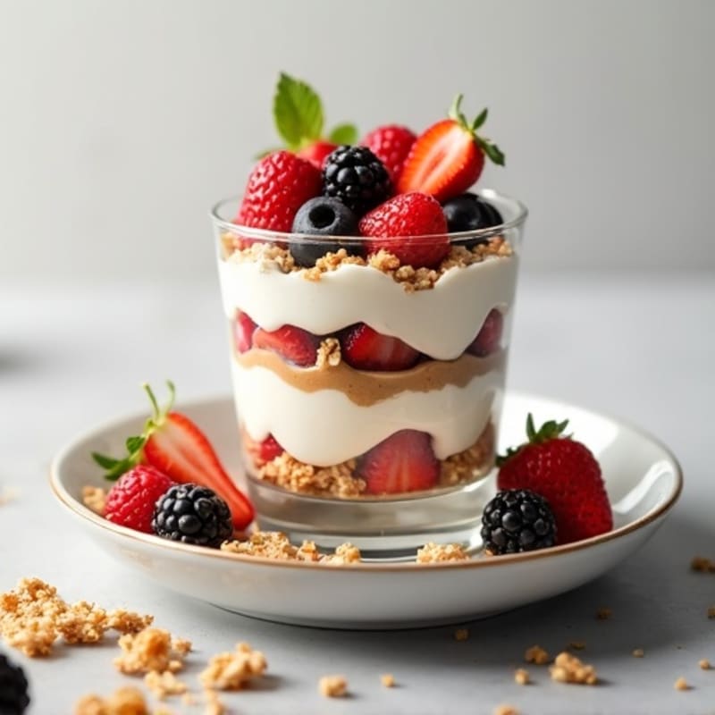 Creamy Greek Yogurt Protein Parfait with Almond Butter and Berries
