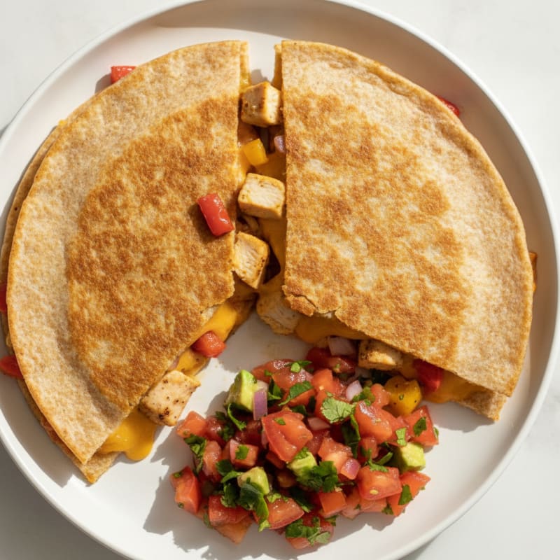 Chicken and Cheese Quesadillas with Salsa