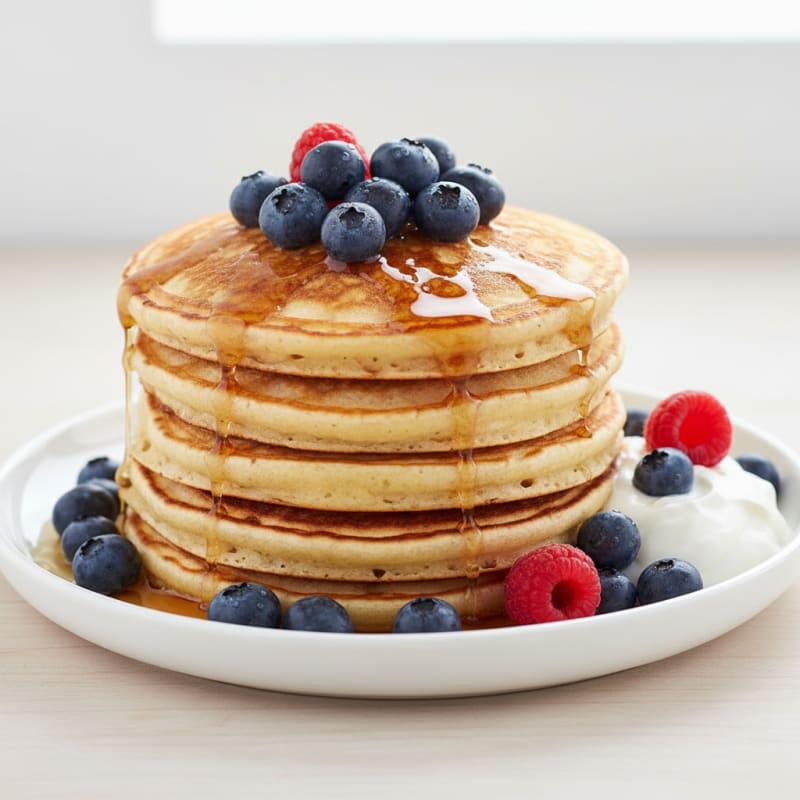 Fluffy Golden Buttermilk Pancake Stack