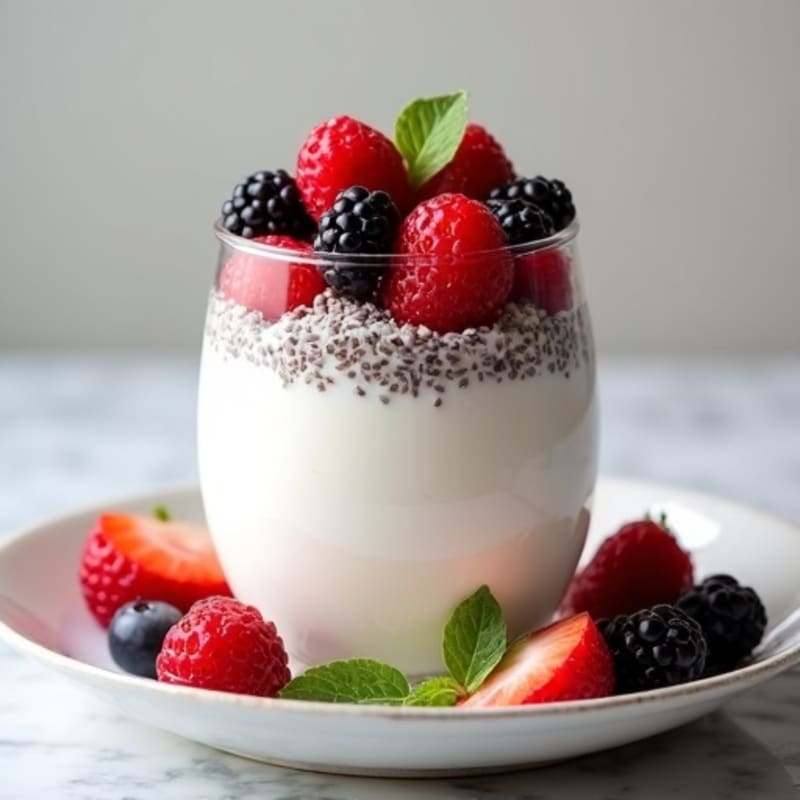 Greek Yogurt Protein Mousse with Mixed Berries