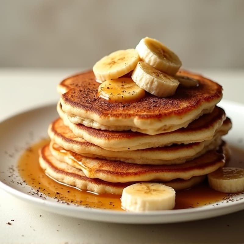 Fluffy Banana Protein Pancakes with Warm Cinnamon Banana