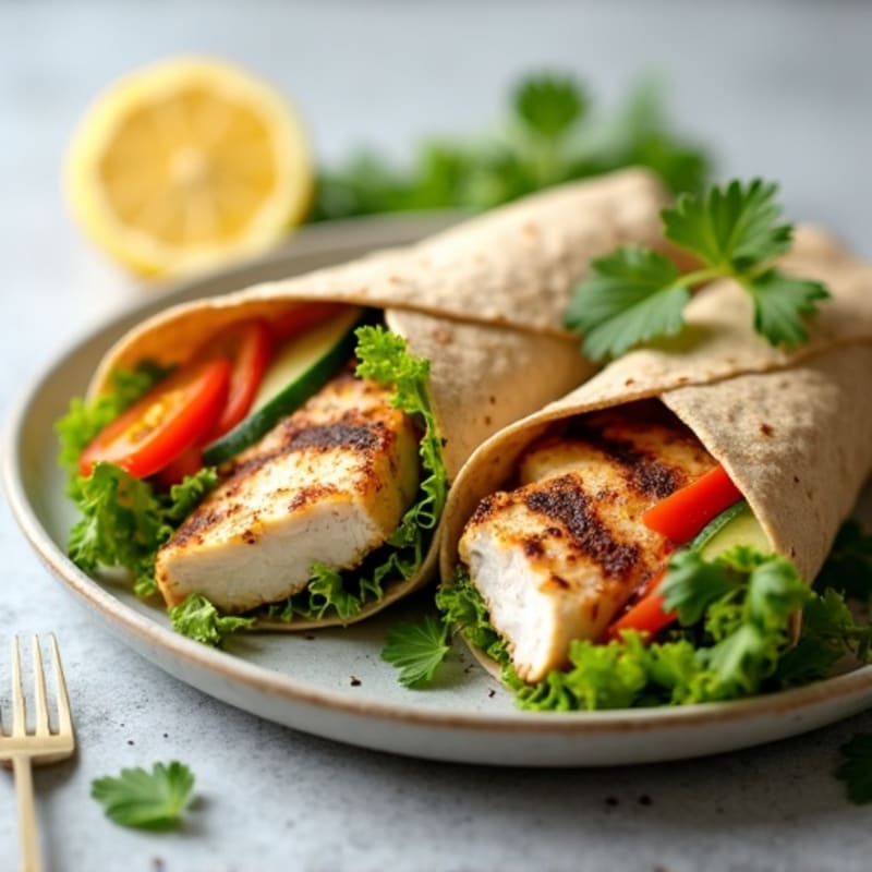 Lemon-Herb Grilled Chicken Wrap with Fresh Veggies