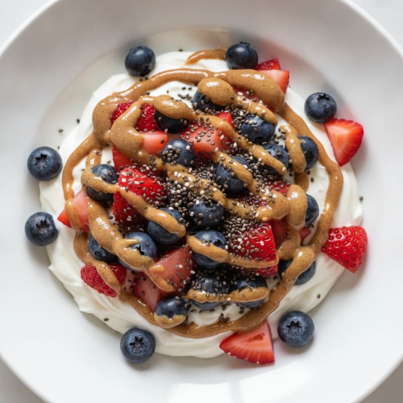Creamy Greek Yogurt Protein Bowl with Almond Butter and Berries