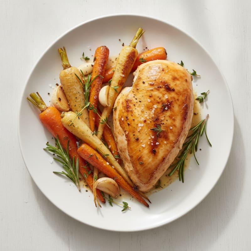Garlic Herb Roasted Chicken with Root Vegetables
