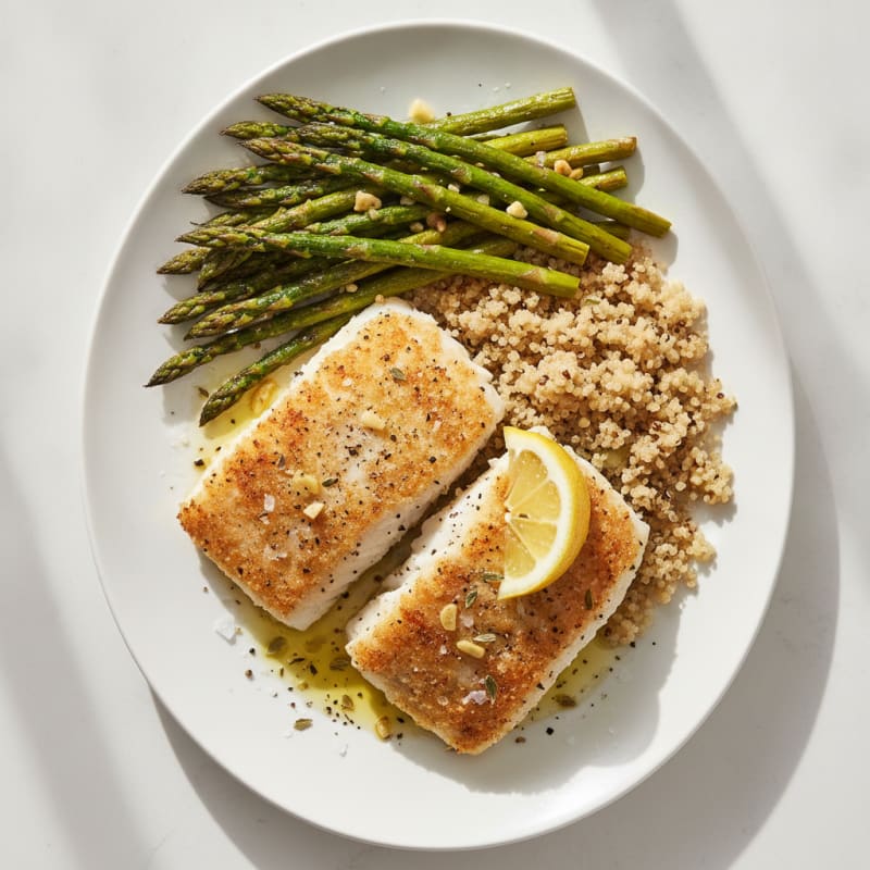 Baked Cod with Roasted Asparagus