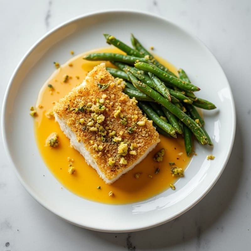 Crispy Pistachio-Crusted Cod with Citrus-Ginger Sauce