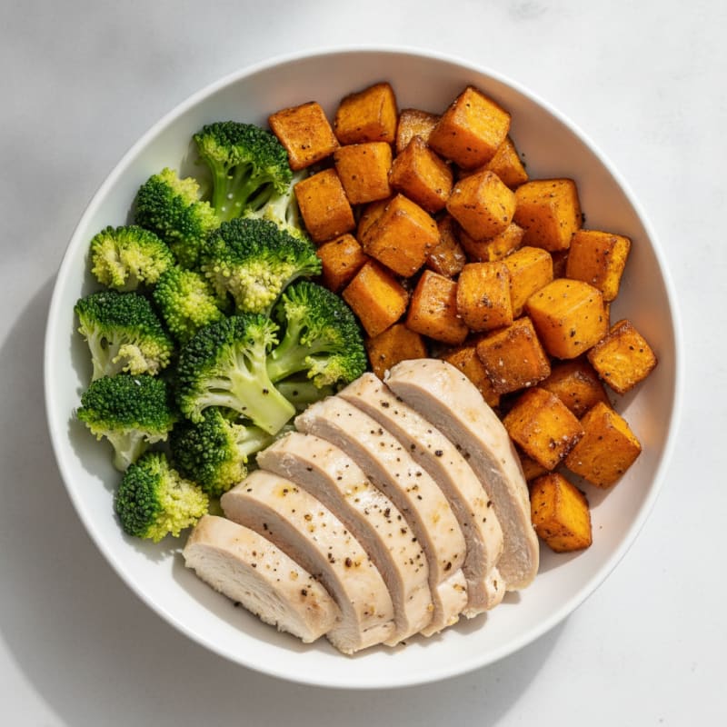 Herb-Roasted Chicken and Sweet Potato Power Bowl