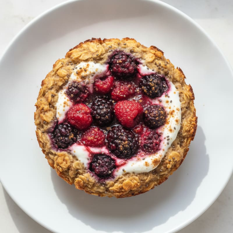 Baked Berry Protein Oatmeal Cup