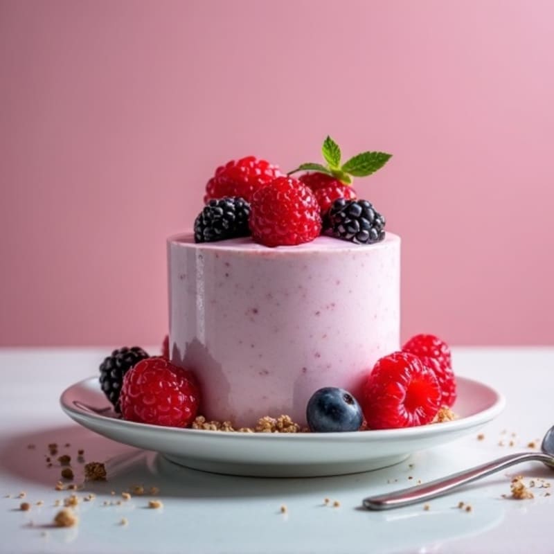 Greek Yogurt Protein Mousse with Mixed Berries